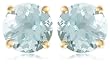 14k Choice of White or Yellow Gold 5mm Aquamarine Round Stud Earrings