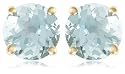 14k Choice of White or Yellow Gold 5mm Aquamarine Round Stud Earrings