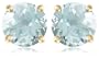 14k White or Yellow Gold 5mm Aquamarine Round Stud Earrings