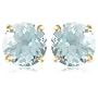 14k Choice of White or Yellow Gold 5mm Aquamarine Round Stud Earrings