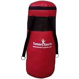 Kick Boxing Punch Bag Filled with Bag mitts Real Vinyl Red Black 2ft