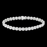 3.2 Carats .925 Sterling Silver Round Stone CZ Tennis Bracelet