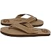 Rainbow North Carolina Tar Heels (UNC) Ladies Khaki Premier Leather Flip Flops