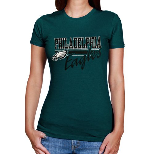 Philadelphia Eagles Ladies Shining Moment T-Shirt - Midnight Green (Medium)