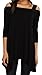 Lolichy Women Cold Shoulder Top Black 3/4 Sleeve Tunic Tops Tank