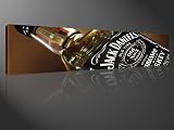 Leinwandbild JACK DANIELS Kunstdruck als Wandbild, by Tom Harris, Bilder auf Brillantem Giclee-Leinwanddruck amazon inkl. Keilrahmen. Vergleichbar mit einem Ölbild oder Gemälde - kein Poster- oder Plakatdruck 120x30cm #e1713