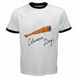 Men's Customized SURVEILLANCE ANTIQUE HANDHELD TELESCOPE 100% Cotton White Ringer T-shirt