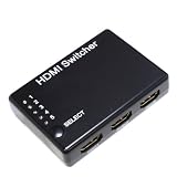 5 Port Smart HDMI Switch (Auto switch among 5 input sources, IR remote and AC Adapter included)