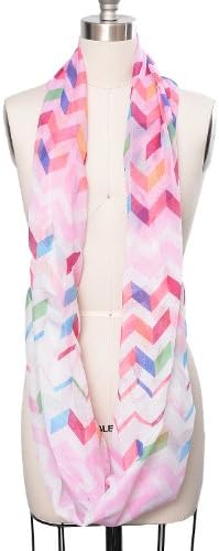 Colorful Zigzag Chevron Infinity Scarf (Pink)
