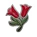ID 6335 Soft Red Tulips Patch Fuzzy Flower Garden Embroidered Iron On Applique
