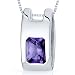 Vivid Color 2.00 carats Radiant Cut Sterling Silver Rhodium Finish Alexandrite Pendant with 18 inch Silver Necklace Vivid Color 2.00 carats Radiant Cut Sterling Silver Rhodium Finish Alexandrite Pendant with 18 inch Silver Necklace