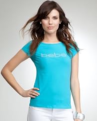bebe Logo Basic Low Stud Crew Top