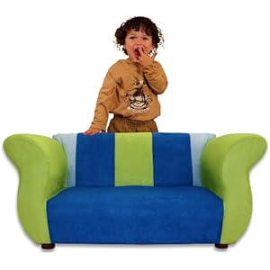 Fantasy Furniture Fancy Sofa, Blue/Green