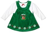 Carters Baby-Girls Newborn Christmas Gift Sleigh Velour Dress Set, Green, 0-3 Months