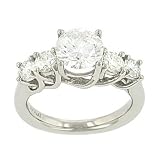 4 Round Diamond Engagement Ring .75cttw (CZ ctr)