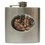 Limited Edition Violano Hip Flask Bears Drinking Beer