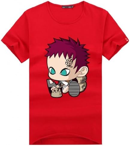 Shuihun Men's Naruto Gaara T Shirt Medium Red