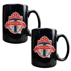 Toronto FC MLS 2pc Black Ceramic Mug Set - Primary Team Logo