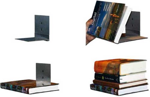 Floating Bookshelf, Concealed Invisible, Stainless 5x7x6