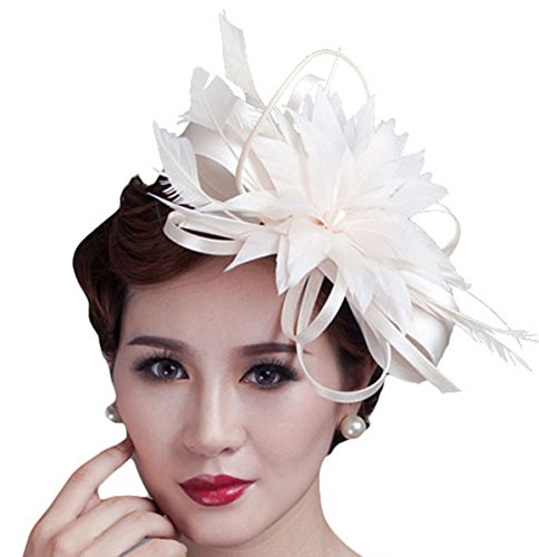 Flower Fascinator Wedding Hair Clip Headpiece Cocktail Party Headwear for Women