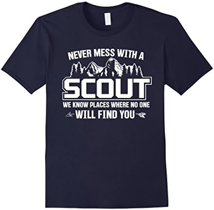 Never Mess With A Scout T-shirt - Male Large - Navy