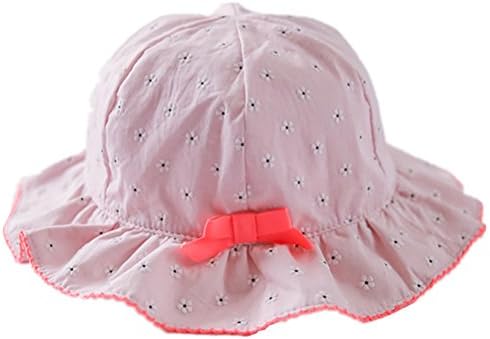 Baby Infant Toddler Girls Kids UPF 50+ Cotton Bucket Sun Hats with Flower (UV Sun Protective) #44