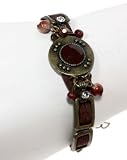 Brown Leather and Crystal Stones Bracelet *****