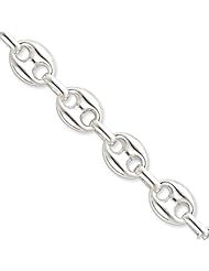 13.25mm, Sterling Silver, Puffed Anchor Chain, 24 inch