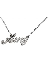 Name Necklaces Amy - Personalized Necklace White Gold Plated 18K, Belcher Chain, 2mm Thick