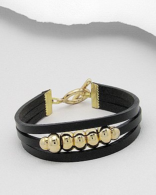 Bracelet En Cuir Avec Métal doré