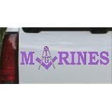 10in X 2.8in Purple -- Marines with Masonic Square and Compass Military Car Window... by Rad Dezigns