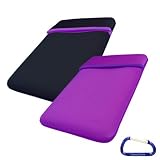 Gizmo Dorks Reversible Neoprene Sleeve Cover Case (Purple Black) with Carabiner Key Chain for the Amazon Kindle Fire