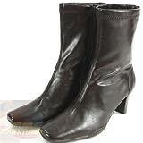 Aerosoles Womens Boots Dark Brown Faux Leather Ankle Side Zipper 9M