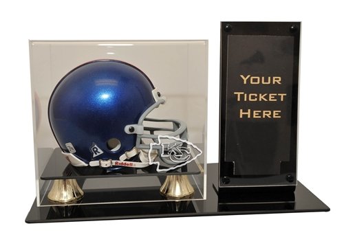 Kansas City Chiefs Mini Helmet and Ticket Display Case