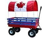 Millside Industries 04204 20 in. x 38 in. Plastic Deck Wagon with 4 in. x 10 in. Tires - Red