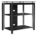 Bush Furniture Midnight Mist TV Stand, Small, Black/Chrome