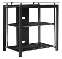 Bush Furniture Midnight Mist TV Stand, Small, Black/Chrome