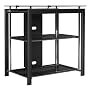 Bush Furniture Midnight Mist TV Stand, Small, Black/Chrome
