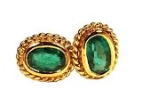 Emerald Braided Earring, 18k Yellow Gold, Tw 1.10 Carat