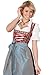 Dirndl Womens 3-Piece Longer-length Red Dirndl with Colourful Floral Design