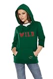 Minnesota Wild Women's Laser Cut 3/4 Sleeve Pullover Hoodie - by Alyssa Milano - Large