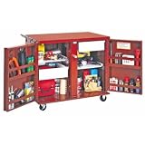 JOBOX 675996 Rolling Work Bench with 2 Drawers, 2 Shelves & 6