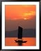 Fishing Boat Sailing Across Lake Taihu at Sunset, Wuxi, China Styles Framed Art Poster Print by Keren Su, 39x49