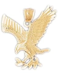 Dazzlers Solid 14k Gold Flying Eagle Charm Pendant Available in three colors from jewelsberry (weights: 4.4 grams only)