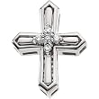 14K White Gold Diamond Unity Cross Pendant