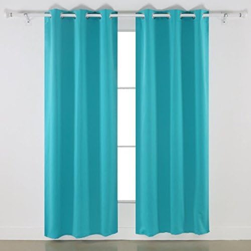Angel Solid Grommet Blackout Panel Curtain Thermal - All Sizes (84" Standard, turquoise)
