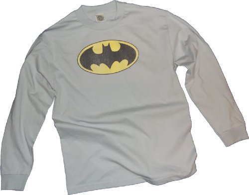 Batman Classic Distressed Logo Adult Long-Sleeve T-ShirtB004C6CDG2