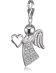 VINANI brand Germany 925 Sterling Silver Charm Pendant Angel shiny Zirconia white and Heart HENH