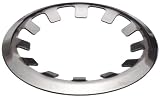 Tapered Section Plain Stainless Steel External Self-Locking Push-On (Curved Rim) Retaining Ring, 3/16 Shaft Diameter, 0.010 Thick (Pack of 5)