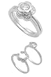 Sterling Silver Ring - 2 pc Flower - Clear CZ - 11 mm x 3 mm, Sizes 5-9 Sterling Silver Ring - 2 pc Flower - Clear CZ - 11 mm x 3 mm, Sizes 5-9